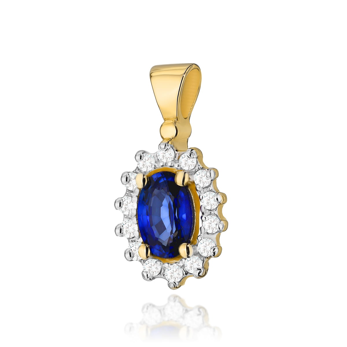 Gold Pendant With Sapphire And Diamonds