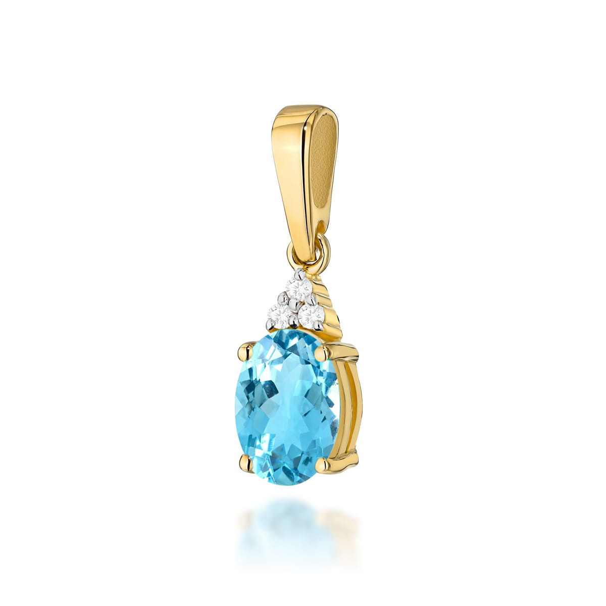 Gold Pendant With Topaz And Diamonds