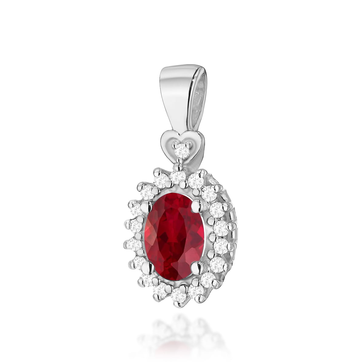 Gold Pendant With Ruby And Diamonds