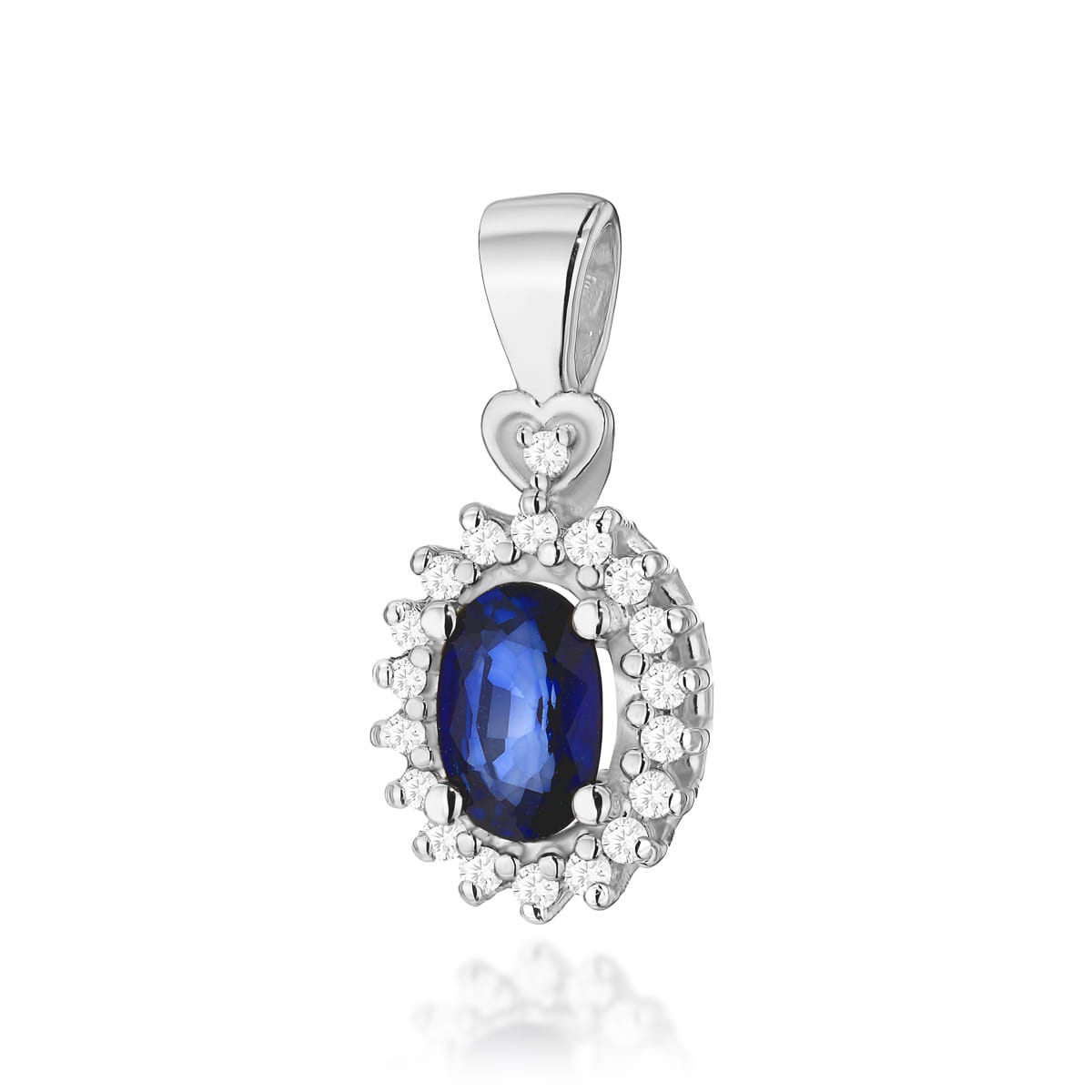 Gold Pendant With Sapphire And Diamonds