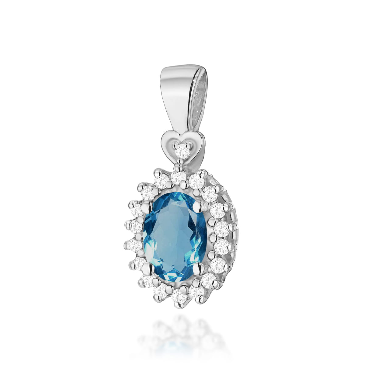 Gold Pendant With London Topaz And Diamonds