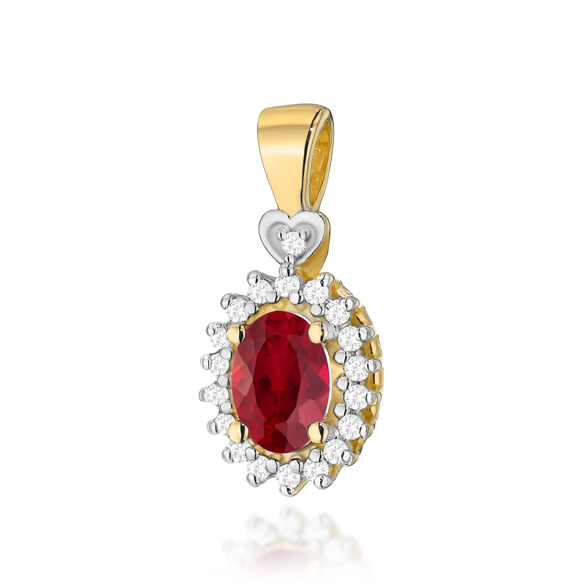 Gold Pendant With Ruby And Diamonds