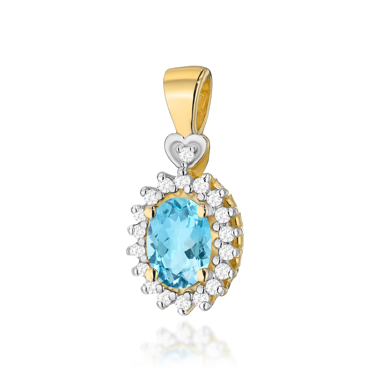 Gold Pendant With Topaz And Diamonds