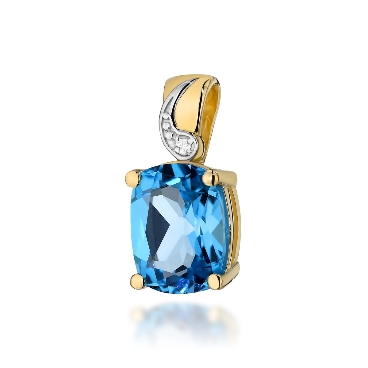 Gold Pendant With Topaz And Diamonds