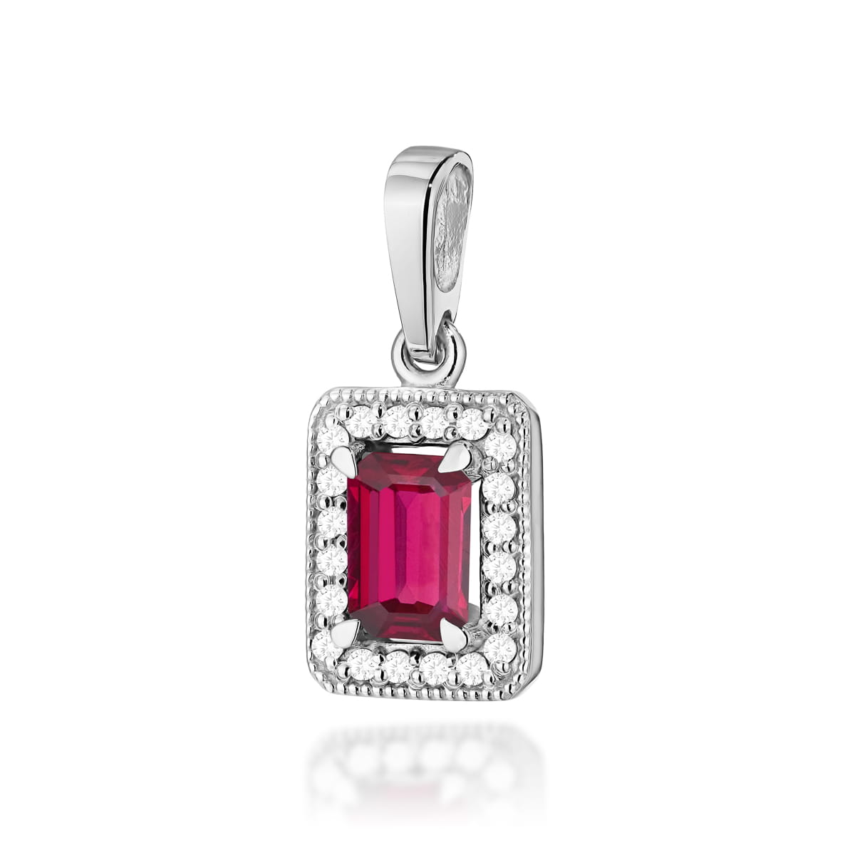 Gold Pendant With Ruby And Diamonds