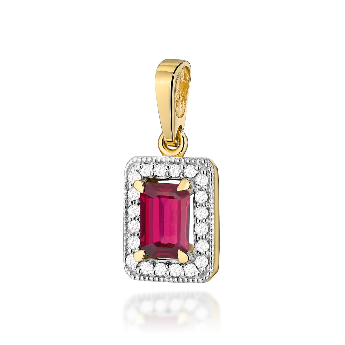Gold Pendant With Ruby And Diamonds