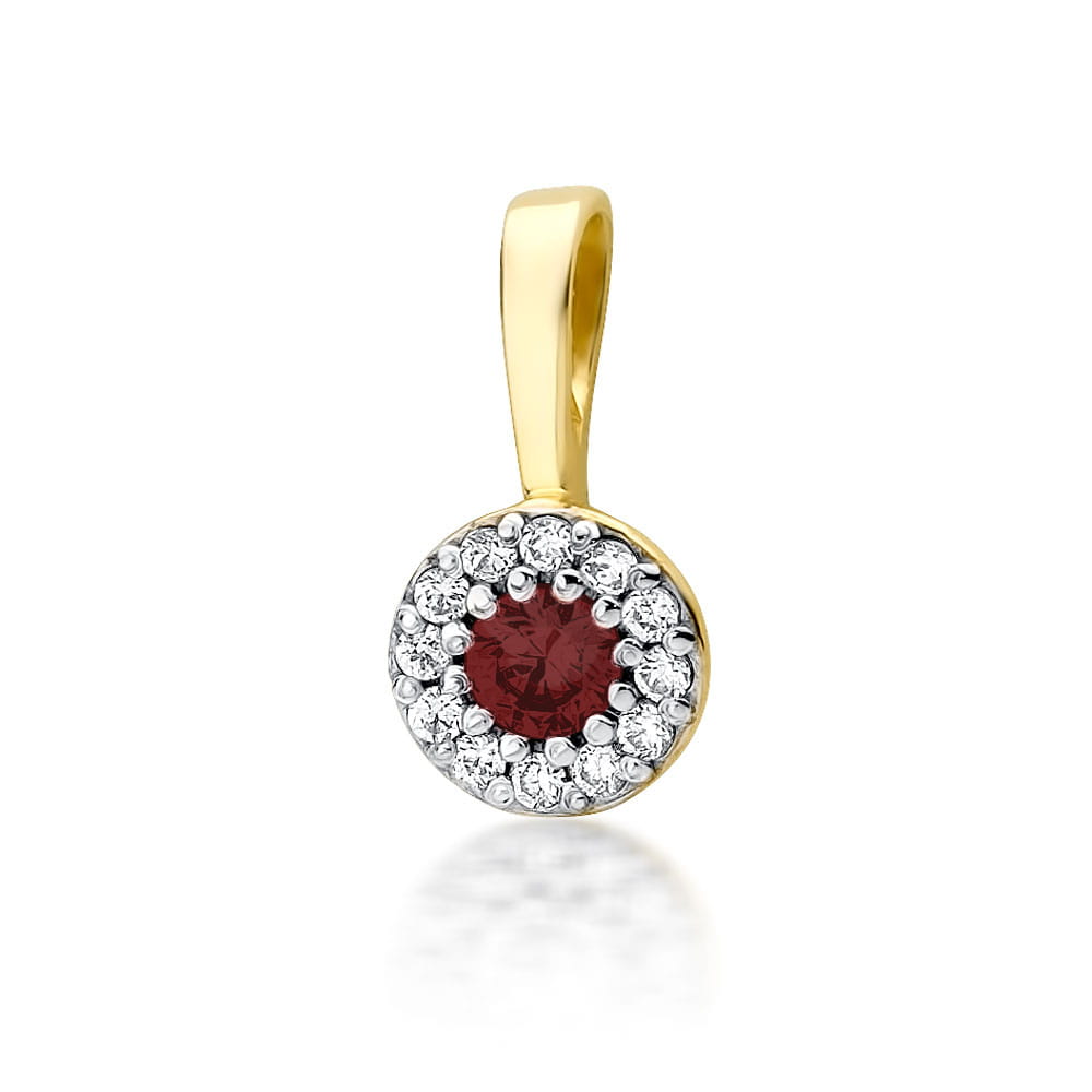 Gold Pendant With Ruby And Diamonds