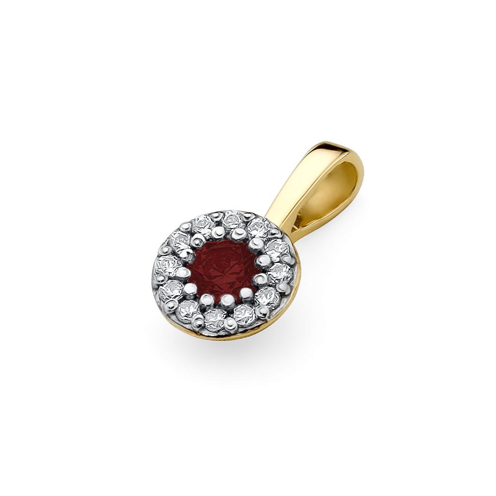Gold Pendant With Ruby And Diamonds