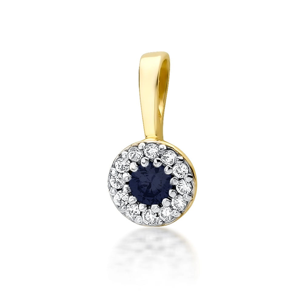 Gold Pendant With Sapphire And Diamonds
