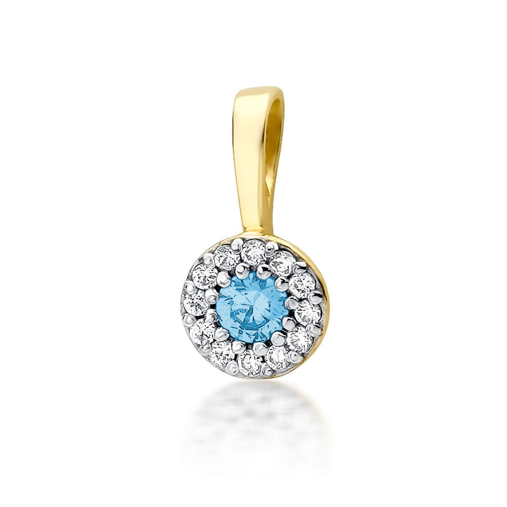 Gold Pendant With Topaz And Diamonds