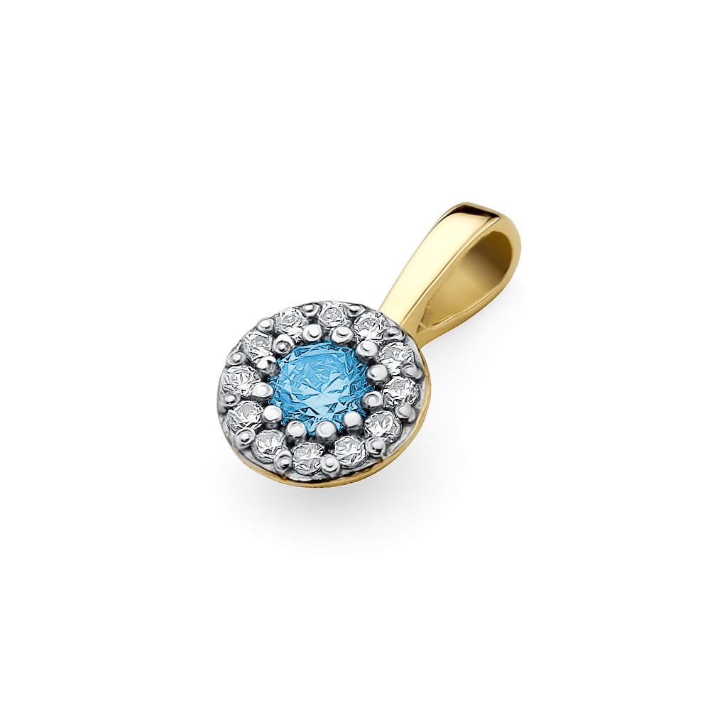 Gold Pendant With Topaz And Diamonds
