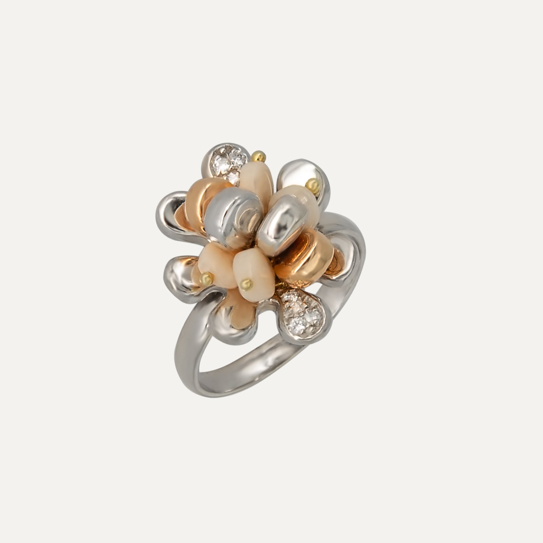 Auksinis žiedas „Koralų Gėlė“