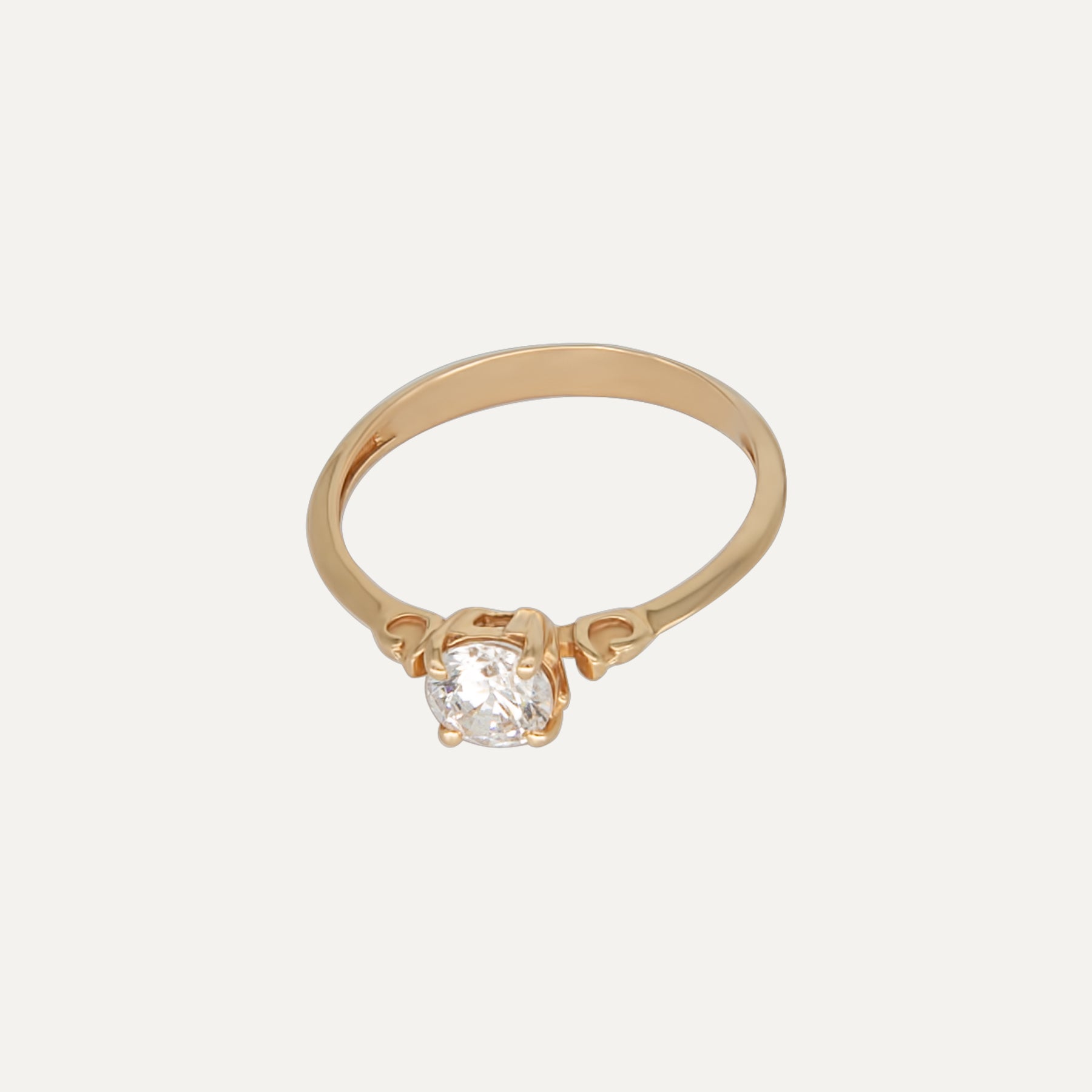 Auksinis žiedas „Klasikinis sužadėtuvių su širdelėm“