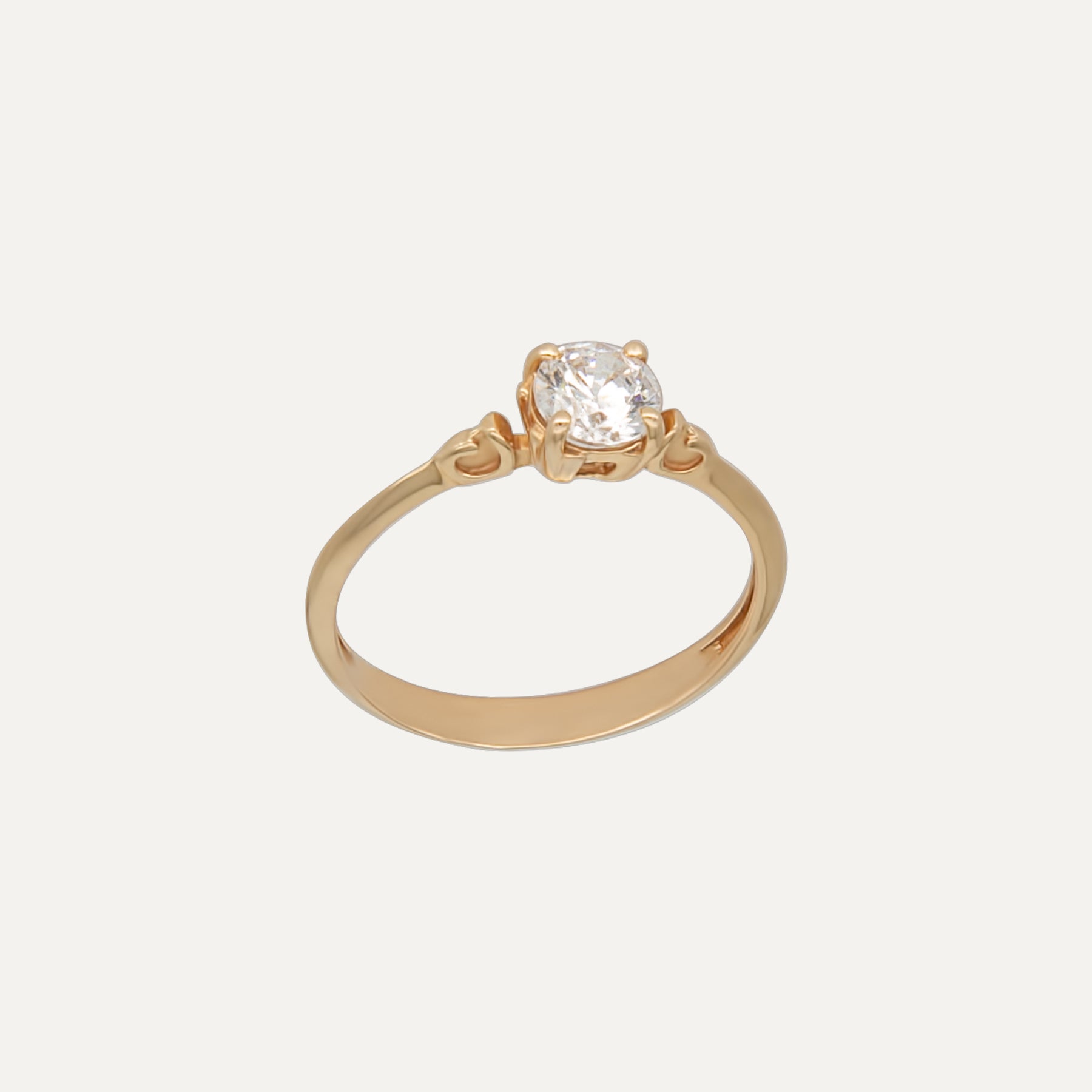 Auksinis žiedas „Klasikinis sužadėtuvių su širdelėm“